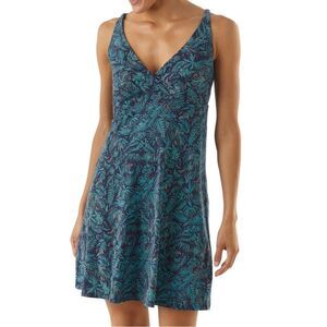 Patagonia Women's Amber Dawn Dress - IFNN Blue Green Size S